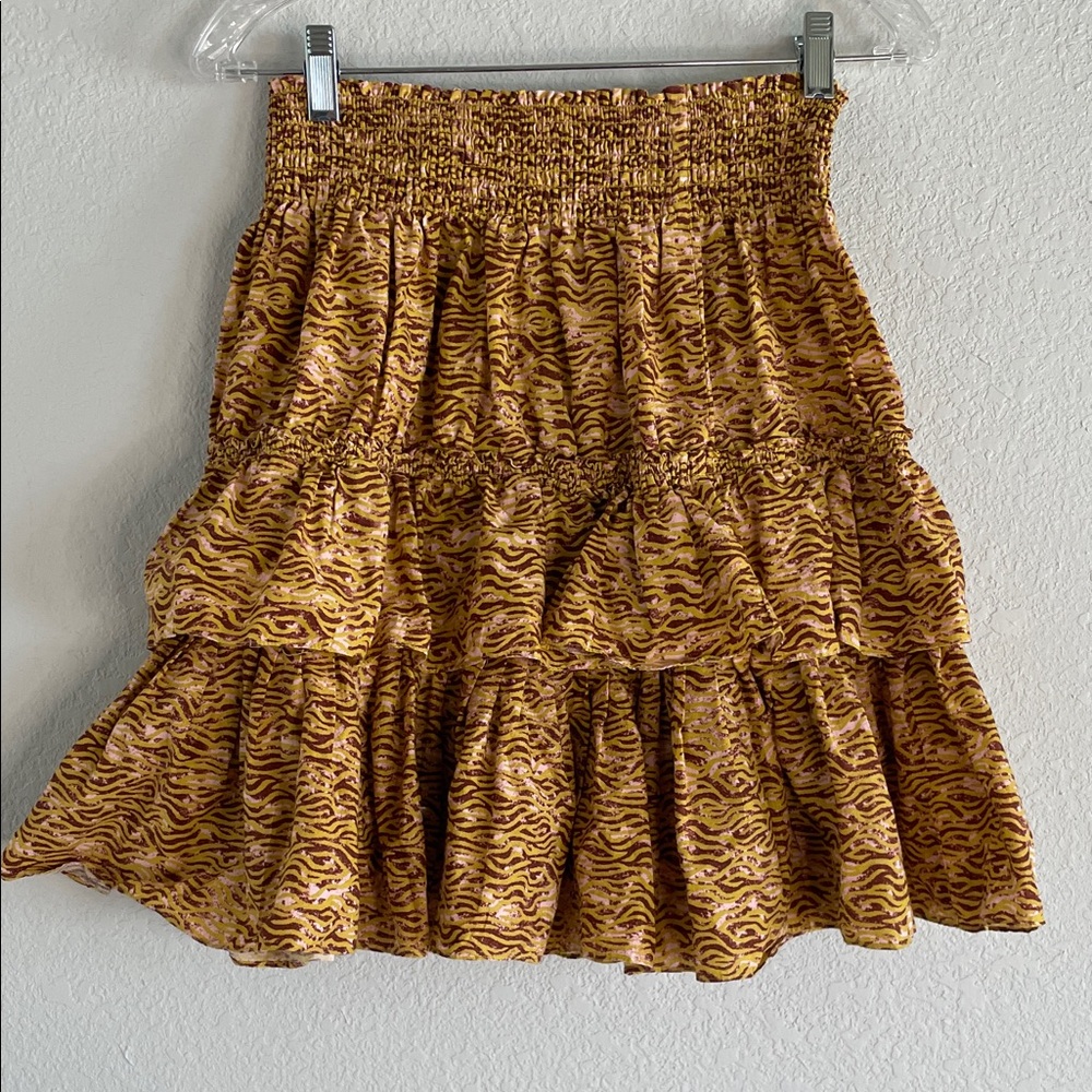Scotch & Soda Brown Tiered Mini Skirt
